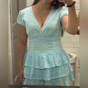 Day + moon cute blue dress